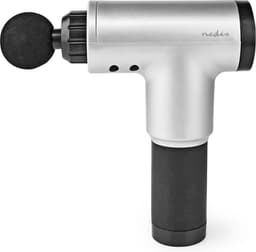 Nedis Sportmassagepistool - Batterij Gevoed - Ingebouwde Lithium-Ion - Oplaadbaar - 6 Massage Modes - 4 Verwisselbare Hulpstukken - Grijs / Zwart — thumbnail 3