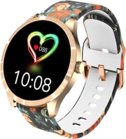 Belesy® Q9 Pro - Smartwatch Dames – Smartwatch Heren - Horloge - 1.28 inch - Kleurenscherm - Stappenteller - Bloeddruk - Hartslag - 75+ Wijzerplaten – Sporten – Siliconen – Rozen - Rosegoud - Kerstcadeau — thumbnail 1