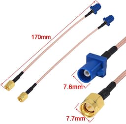 Cartronix CTX-3403 GPS verloopkabel adapter Fakra (m) naar SMA (m) | Originele GPS antenne gebruiken met nieuwe autoradio — thumbnail 3