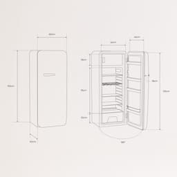 CREATE - Koelkast in retrostijl - Zwart - Handvat Marmer - FRIDGE RETRO 281L — thumbnail 4