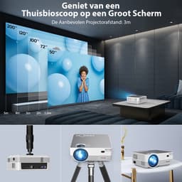 UpLiving® LCD Mini Beamer met Beugel | Met WiFi | Met Bluetooth | Native Full HD | 10.000:1 Contrastratio | 8.000 Lumen | Projector - Mini Beamer - Draagbare Pocket Beamer - Afstandsbediening - Draagtas — thumbnail 5