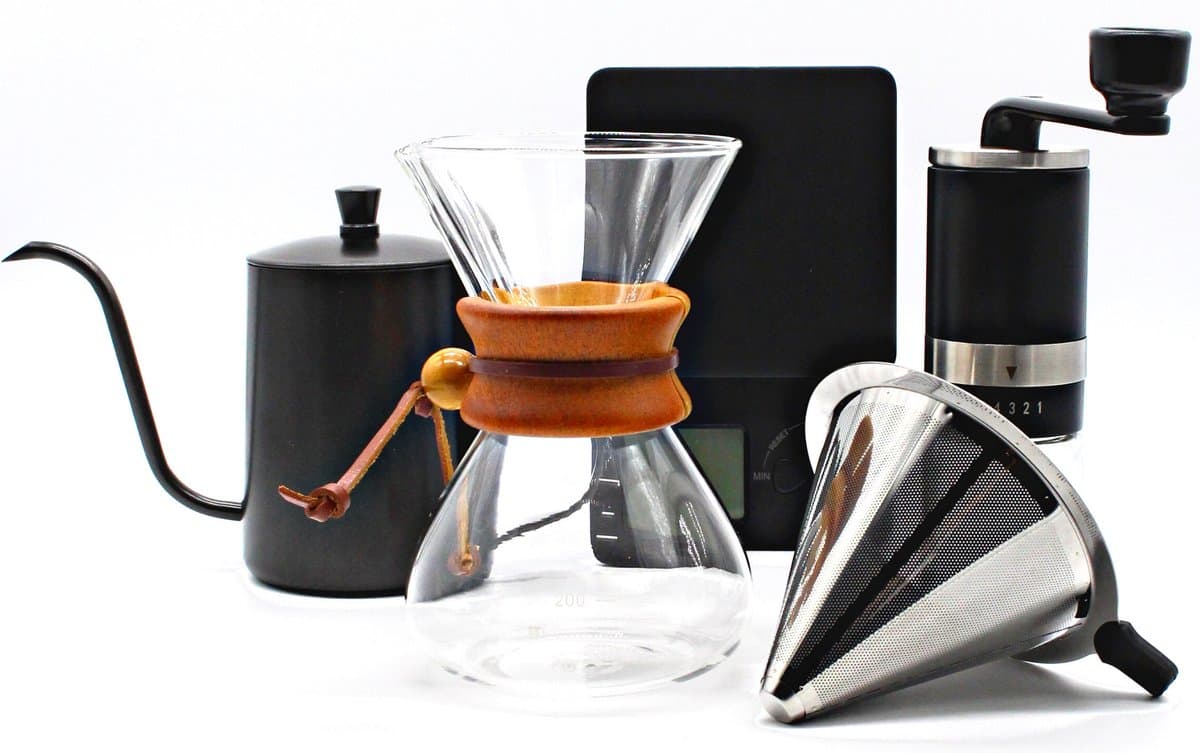 House of Husk Slow Coffee Set - 0.4L - Filter Koffie Set met Koffiemolen en Weegschaal - Coffeemaker - Gooseneck Ketel - Cafetière - Pour Over — afbeelding 1