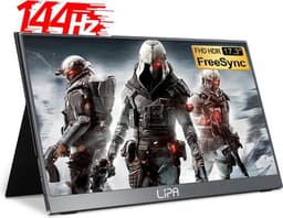 Lipa HDR-60 portable monitor Full HD 17.3 inch - Draagbaar scherm - Computerscherm - Beeldscherm - 144 Hz - HDMI - 2x USB C - Met hoes en kickstand - Ook voor game consoles - Freesync - 1920 x 1080 pixels - Dual Speakers - Energiezuinig — thumbnail 2