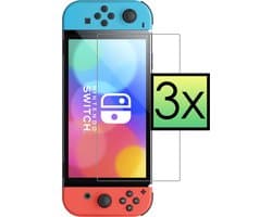 Screenprotector Geschikt voor Nintendo Switch OLED Bescherm Glas Screen Protector - 3 PACK