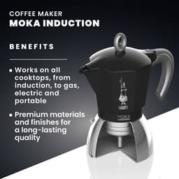 Bialetti Moka Induction Zwart Percolator – 4 kops – 150 ml – Geschikt voor Inductie — thumbnail 5