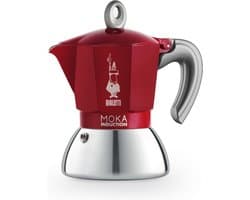 Bialetti Moka Induction Rood Percolator – 2 kops – 90 ml – Geschikt voor Inductie
