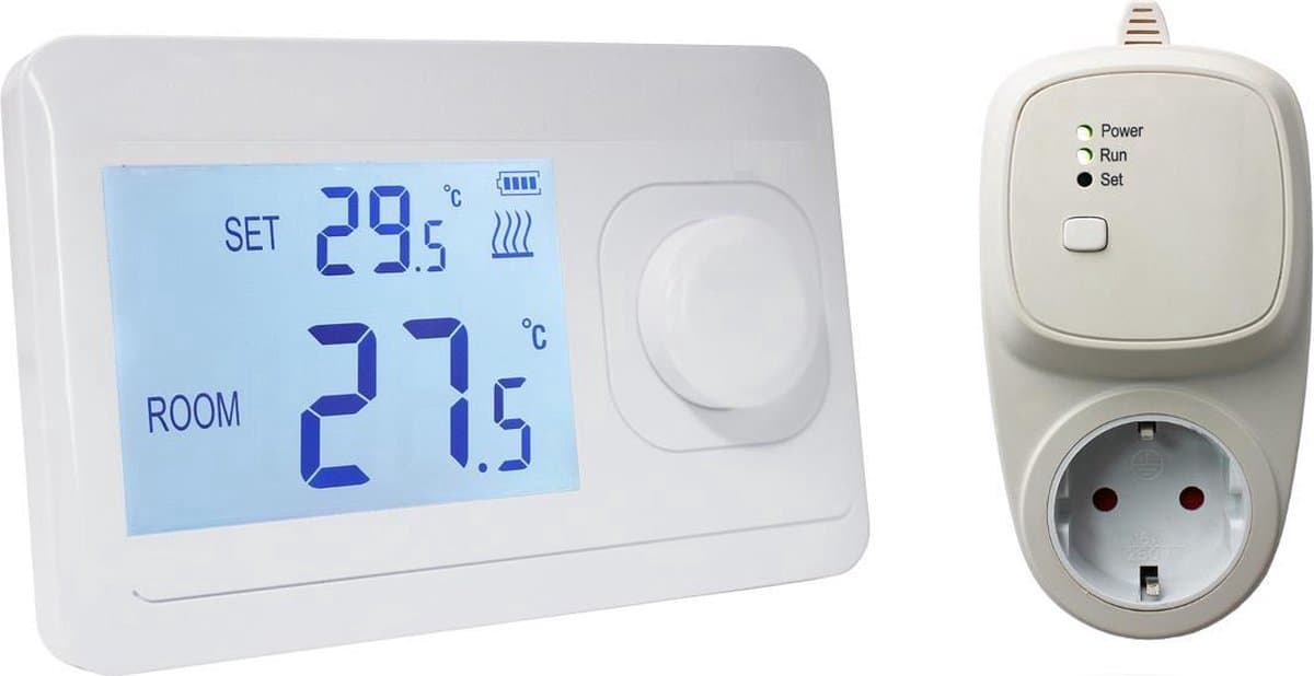 QH Basic draadloze eenvoudige thermostaat (Niet programmeerbaar) met plug in ontvanger — afbeelding 1