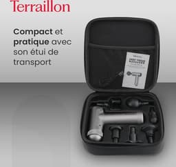 Massage Pistool spiermassage 1800-3200 omw-min 3 snelheden verlicht-ontspant siliconen-opzetstukken 2-traps verwarming USB-C etui — thumbnail 4