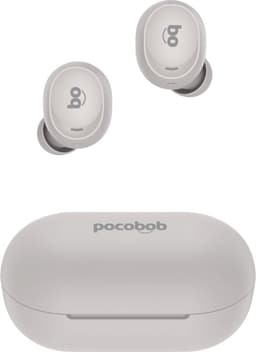 pocobob® TO draadloze oordopjes- Sand Gray (creme wit) - in ear oortjes - bluetooth oordopjes - Met pocobob APP voor je smartphone — thumbnail 1