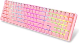 Sounix Mechanisch Gaming Toetsenbord - Mechanisch Qwerty Gaming Toetsenbord - 111 Keys - RGB Effect - US Qwerty - Roze — thumbnail 1