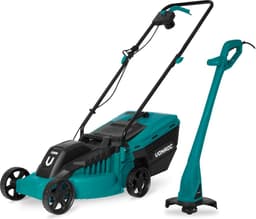 VONROC Grasmaaier 1300W en Grastrimmer 300W – Complete set – 32 cm maaibreedte - Drie instelbare maaihoogtes: 30/50/70 mm - Incl. 30L Opvangbak — thumbnail 1