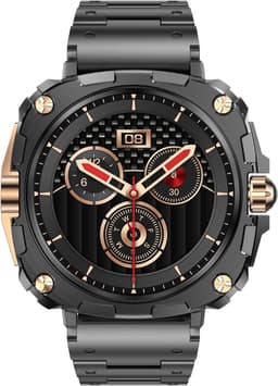 Belesy® Alaska - Smartwatch Dames – Stappenteller – Stem assistent –Gezondheidmetingen – Sporten – Je eigen foto als wijzerplaat - Bel functie – Sterke baterij - Full Touch – Zwart/Goud - Staal — thumbnail 4