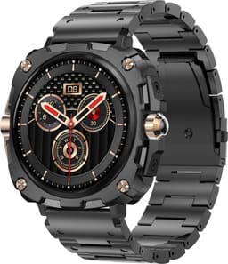 Belesy® Alaska - Smartwatch Dames – Stappenteller – Stem assistent –Gezondheidmetingen – Sporten – Je eigen foto als wijzerplaat - Bel functie – Sterke baterij - Full Touch – Zwart/Goud - Staal — thumbnail 3
