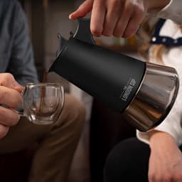 London Sip Espresso Maker - High Quality Stainless Steel - Suitable for Induction - Easy to Prepare and Clean - Real Italian Espresso Enjoyment at Home - Black - 6 Cups - 300ml — thumbnail 5