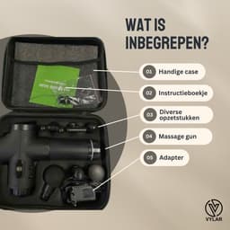 Vylar Massage Gun Professioneel - Inclusief Koffer en 6 Opzetstukken - Sport en Relax Massage apparaat - Krachtig en Draadloos - Professioneel Massage pistool - Fitness — thumbnail 3