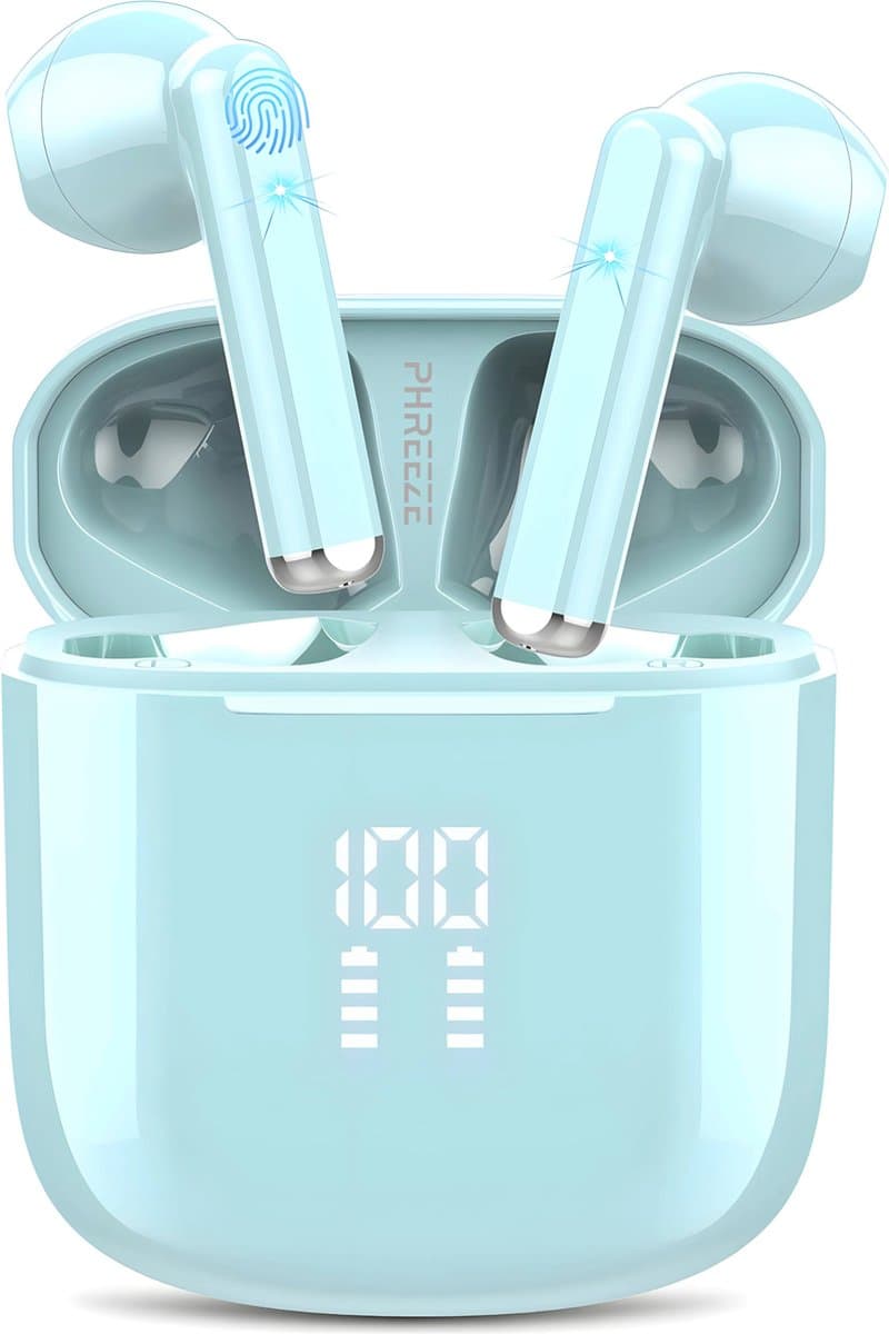 Draadloze Oortjes met LED Display - Bluetooth 5.3 - Blauw - Volledig Draadloos - Oordoppen met Microfoon - Oordopjes Bluetooth - Earbuds — afbeelding 1
