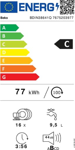 Beko BDIN38641Q Inbouwvaatwasser – Volledig Geïntegreerd – 16 Couverts – Energielabel C – 60 cm — thumbnail 4