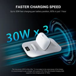 BOBOVR BD3 Drievoudige oplader voor B100-batterijen - 30W snelladen per slot, digitaal display, desktopontwerp, laadt 3 batterijen tegelijkertijd op - VR-accessoires — thumbnail 5
