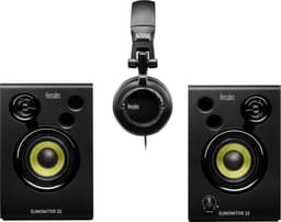 Hercules DJMonitor 32 - DJ speakerset - 2x15 watt RMS + HDP DJ45 - DJ koptelefoon - Zwart — thumbnail 1