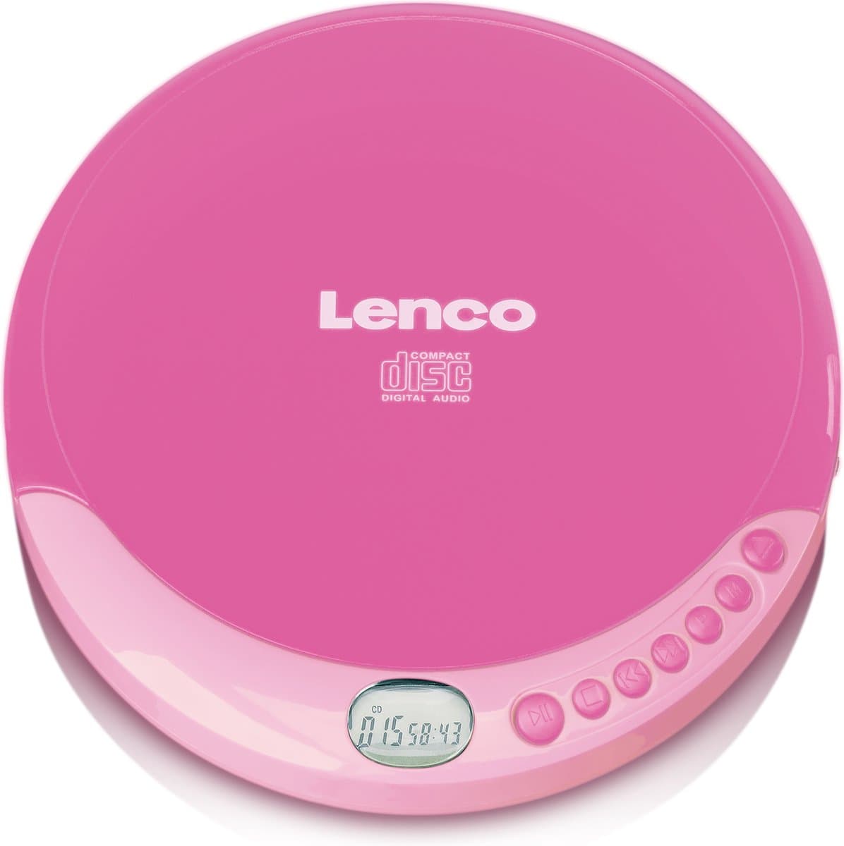 Lenco CD-011PK Discman - Draagbare CD Speler met Oordopjes - Roze — afbeelding 1