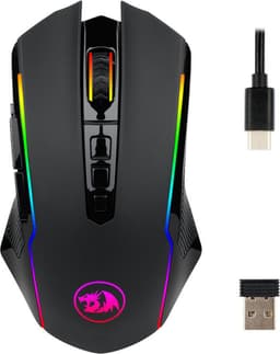 Redragon M910-KS RANGER LITE RGB 2.4G Wireless/Wired Double Modes Gaming Muis 8000 DPI met Rapid Fire knoppen - Zwart — thumbnail 1