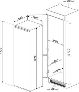 SMEG S8C1721E - Inbouw combi-koelkast - Wit — thumbnail 5