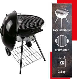 BBQ collection Barbecue Rond - Kogelbarbecue - Houtskool BBQ - met Deksel en Wielen - Opbergrooster — thumbnail 4