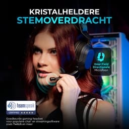 JLab Nightfall Bedrade Gaming Headset met Microfoon - Over-ear Bluetooth Game Headset - Geschikt voor PC/laptop/PS5/PS4/Switch/Xbox - Koptelefoon met Microfoon - Verwisselbare Hoofdband - Zwart — thumbnail 4