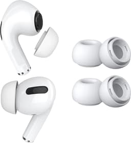 MMOBIEL 2 Paar Vervangende Oordopjes Tips Geschikt voor AirPods Pro Gen 1 & 2 - Antislip Siliconen Oordopjes met Ruisonderdrukkingsgat, Draagbare Opbergdoos en Passen in Oplaadcase - XS - Wit — thumbnail 1