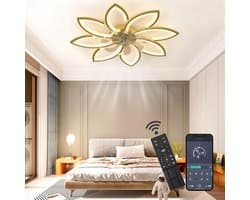 Ventilator Lamp - Plafondventilator - Hanglamp Ventilator - 97 cm - Wit - Dimbaar - 6 Standen - Afstandsbediening - Woonkamerlamp - Moderne lamp