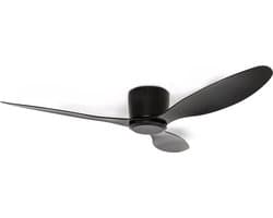 Plafondventilator - Ø132 cm - Zwart - Extra Stil: <25 dB - Ideaal voor Lage Plafonds - Plafond Ventilator