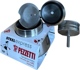 Pezzetti - Italiaanse espressomaker - koffiemaker - 10 kops - roestvrijstaal - inductie - gas - elektrisch - percolator - moka pot - grijs — thumbnail 3