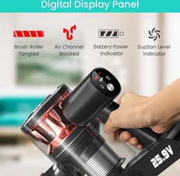 28KPa Krachtige Draadloze Stofzuiger - Langdurige Zuigkracht - Geschikt voor Harde Vloeren en Tapijten — thumbnail 2