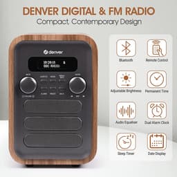 Denver DAB Radio - Retro Radio - Bluetooth - DAB+/ FM Radio - DAB48G — thumbnail 3