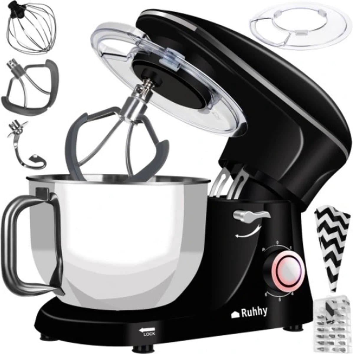Ariko keukenmachine - Foodprocessor - Mixer - Kneedmachine - 2200W - zwart — afbeelding 1