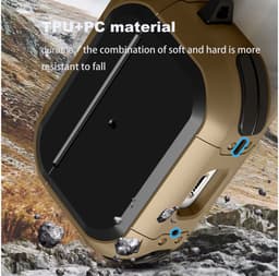 Mobigear Hoesje geschikt voor Apple AirPods Pro 2 Shockproof Hardcase Hoesje | Mobigear Slim Armor - Zwart / Rood — thumbnail 2