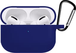 Case - Geschikt voor Apple AirPods Pro 2 - Siliconen Hoes met Clip - Silicone Hoesje Cover - Donkerblauw — thumbnail 3