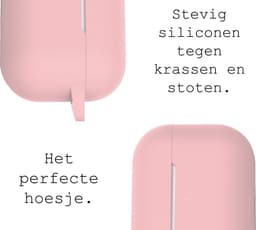 Case - Geschikt voor Apple AirPods Pro 2 - Siliconen Hoes met Clip - Silicone Hoesje Cover - Lichtroze — thumbnail 2