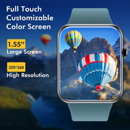 SAMTECH Smartwatch - Heren & Dames – horloge – met HD Touchscreen - Stappenteller, Calorie Teller, Slaap meter – Geschikt voor iOS, Android en meer - Blauw/Groen — thumbnail 5