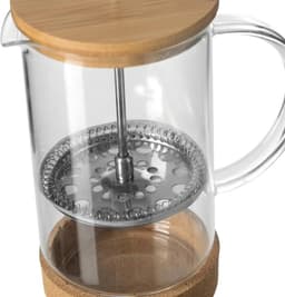 Secret de Gourmet French press cafetiere - glas/bamboe - 600 ml — thumbnail 2