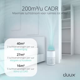 Duux Bright Smart Luchtreiniger - Luchtreiniger met HEPA filter en Ionisator - Air purifier met luchtkwaliteitssensor en indicator — thumbnail 2