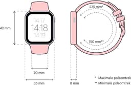 Belesy® HUNDRED - Smartwatch Dames - Smartwatch Heren - Horloge - 1.3 inch - Kleurenscherm - Full Touch - Stappenteller - Multi Sport - 100+ Watchfaces - Siliconen - Roze — thumbnail 2