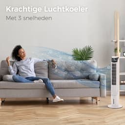 CoolHome AC2209 Aircooler- Luchtkoeler met draaifunctie - Met App en Afstandsbediening - Incl. Koelelement - 107 CM - Dimbaar LED scherm - Wit — thumbnail 5