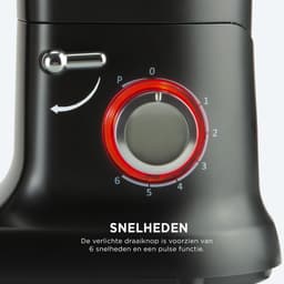 Bourgini Classic Kitchen Chef Keukenmachine - 4.5L Mengkom - Keukenmixer - Keukenrobot - 1300W- Zwart — thumbnail 3