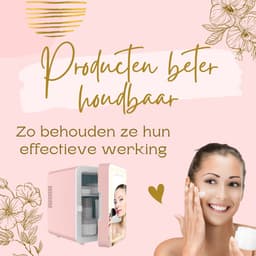 Jambo® Skincare Fridge - Mini Koelkast - Make-up Koelkast met Spiegel - Beauty Fridge met Spiegel en 3 Standen Ledverlichting - Roze - Cosmetica - 4 Liter — thumbnail 4