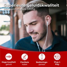 Nuvance Oortjes met Draad - Geschikt voor Lightning - Oordopjes met Draad - In-Ear Oortjes met Draad en Microfoon - Wit — thumbnail 2