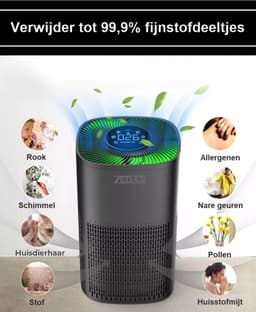 Luchtreiniger / Air Purifier met APP en 2x HEPA 13 filter + koolstoffilter - Werkt tegen huisstofmijt, hooikoorts, allergie, stof, - 210 m³/u - Zedar L600 — thumbnail 5