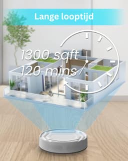 2-in-1 Robotstofzuiger met Laadstation - Met Dweilfunctie (Excl. Dweilaccessoires) - 3.0 Technologie - 120min. - Robotstofzuigers - Dweilrobot - Huisdieren - Stofzuiger - Spraakbesturing & App - Wit — thumbnail 3