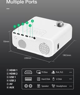 LED Projector Automatische scherpstelling 1080P Resolutie 9000 Lumen 6D-Keystone Correctie Ondersteuning zijwaartse projectie Bluetooth Beamer — thumbnail 5