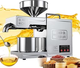 Olie Persmachine Elektrische Zaad Olie Maker Rvs 820W Automatische Keuken Olie Extractor voor Commerciële Thuisgebruik 220V UK Plug — thumbnail 1